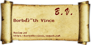 Borbáth Vince névjegykártya