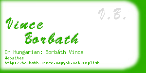 vince borbath business card